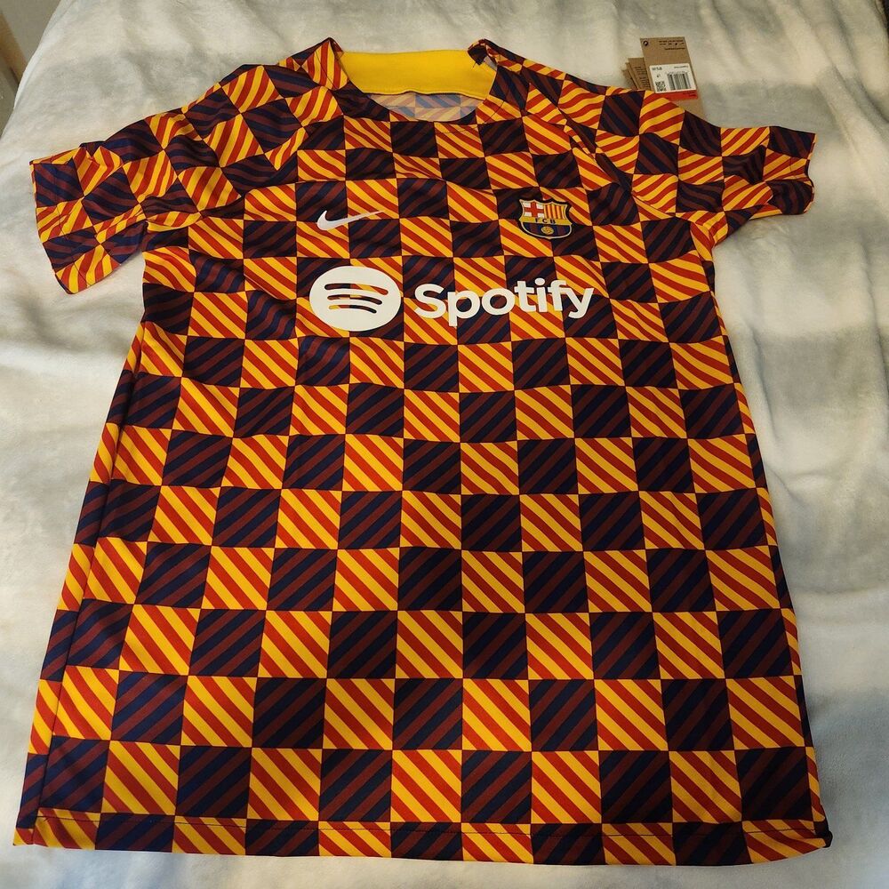 Nike men's LARGE fútbol soccer DR4902-729 Barcelona jersey "just do it "